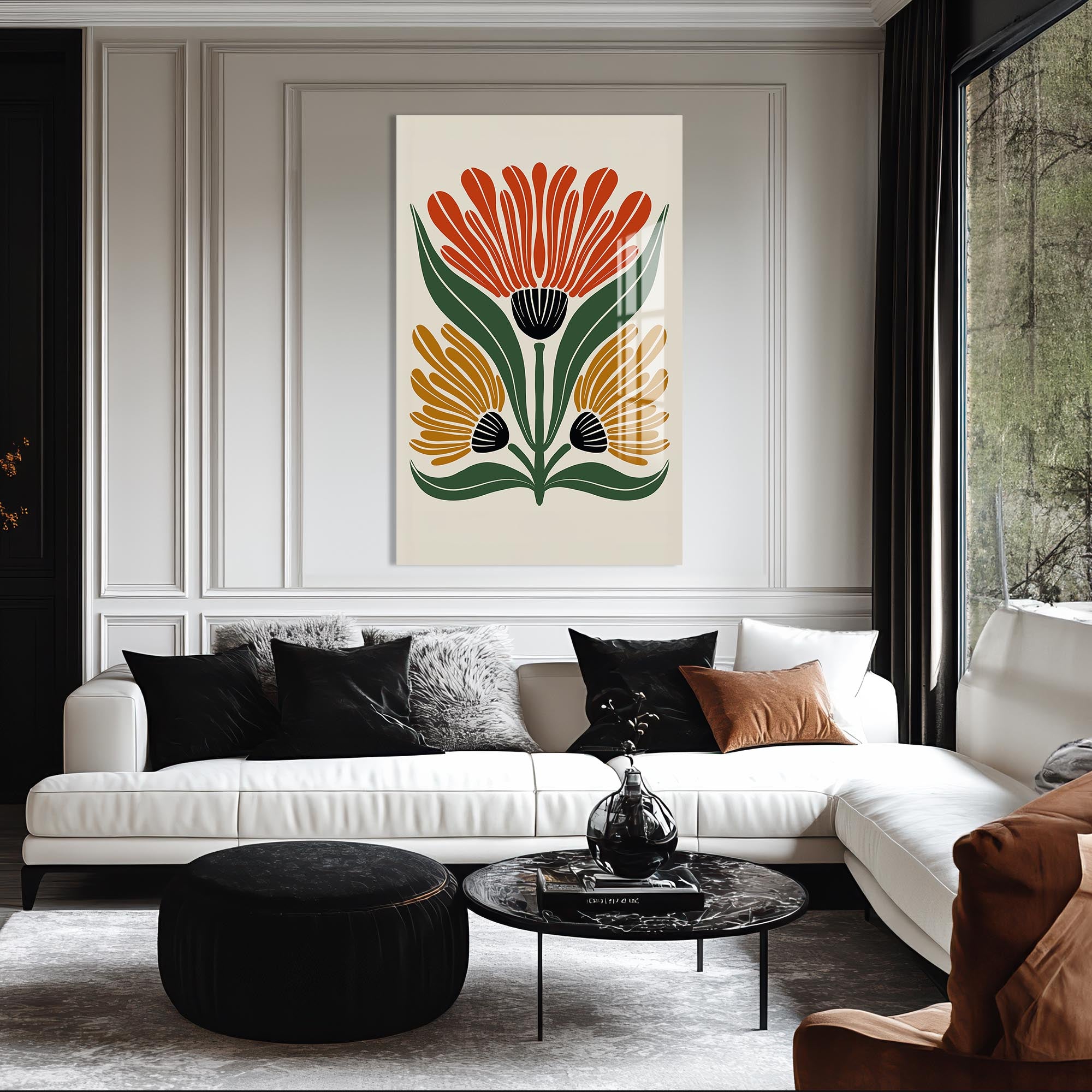 Artronauts Glass Print Heritage Floral Trio– Bohemian Tempered Glass Wall Art