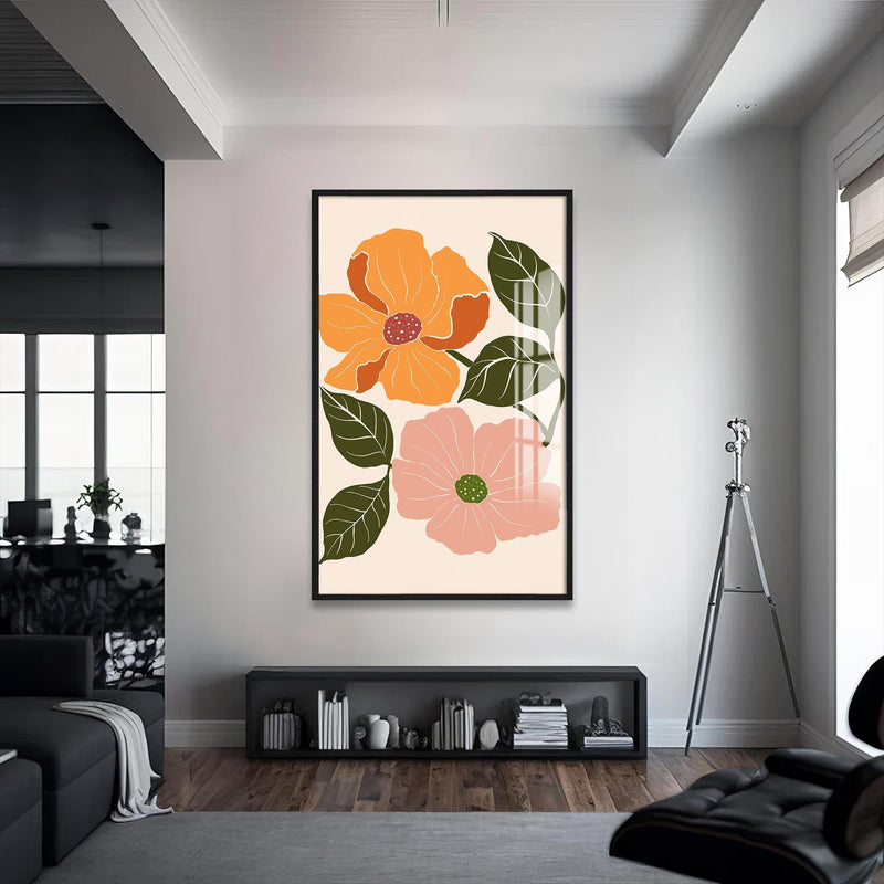 Artronauts Glass Print S | 72x46 cm | 28.3"x18.1" / Black Amber Bloom– Bohemian Tempered Glass Wall Art