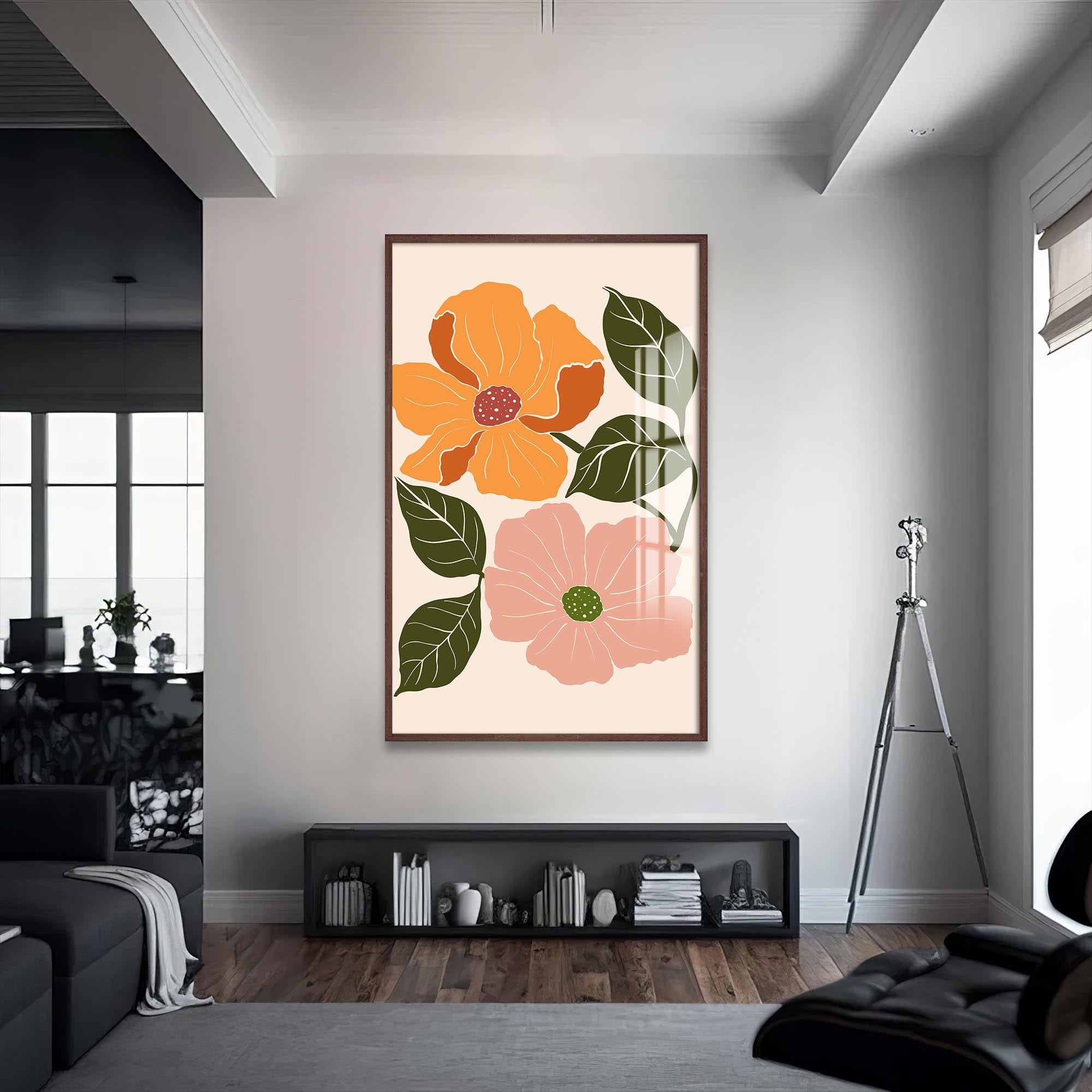 Amber Bloom– Bohemian Tempered Glass Wall Art
