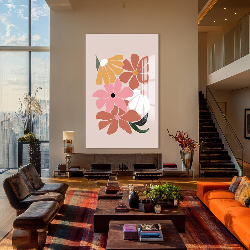 Artronauts Glass Print Soft Blossom Cluster– Bohemian Tempered Glass Wall Art