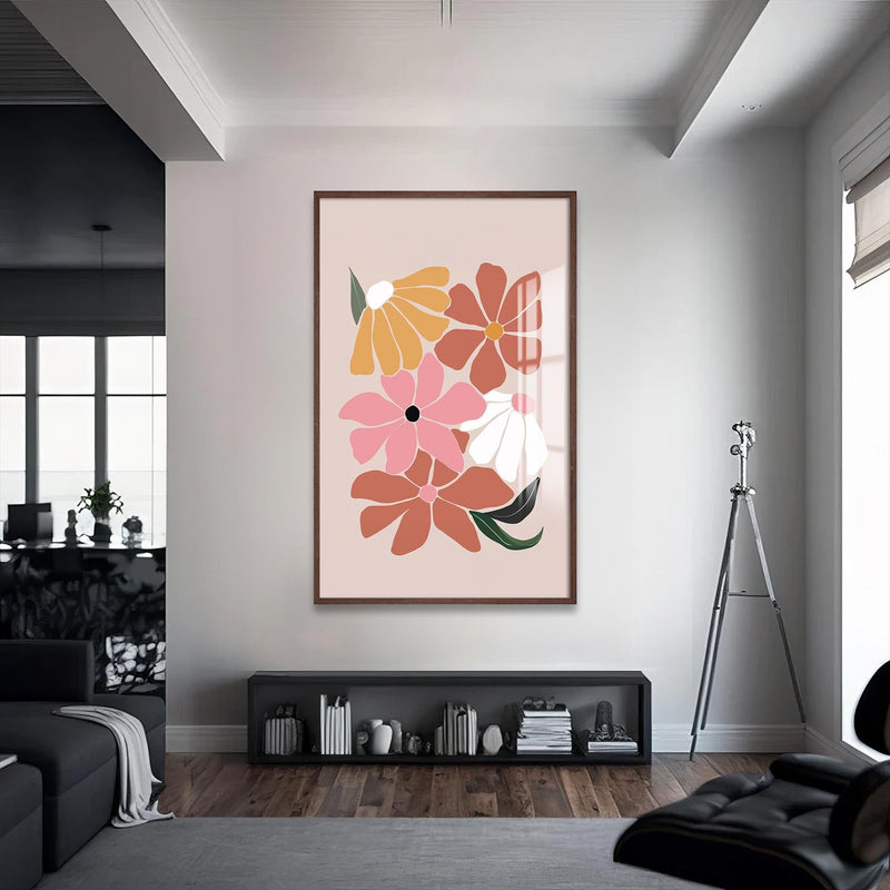 Artronauts Glass Print S | 72x46 cm | 28.3"x18.1" / Walnut Soft Blossom Cluster– Bohemian Tempered Glass Wall Art