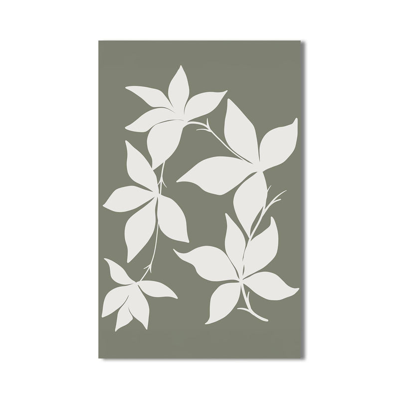Artronauts Glass Print Sage Leaf Silhouette– Bohemian Tempered Glass Wall Art