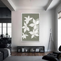 Artronauts Glass Print S | 72x46 cm | 28.3"x18.1" / White Sage Leaf Silhouette– Bohemian Tempered Glass Wall Art