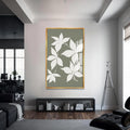 Artronauts Glass Print S | 72x46 cm | 28.3"x18.1" / Gold Sage Leaf Silhouette– Bohemian Tempered Glass Wall Art