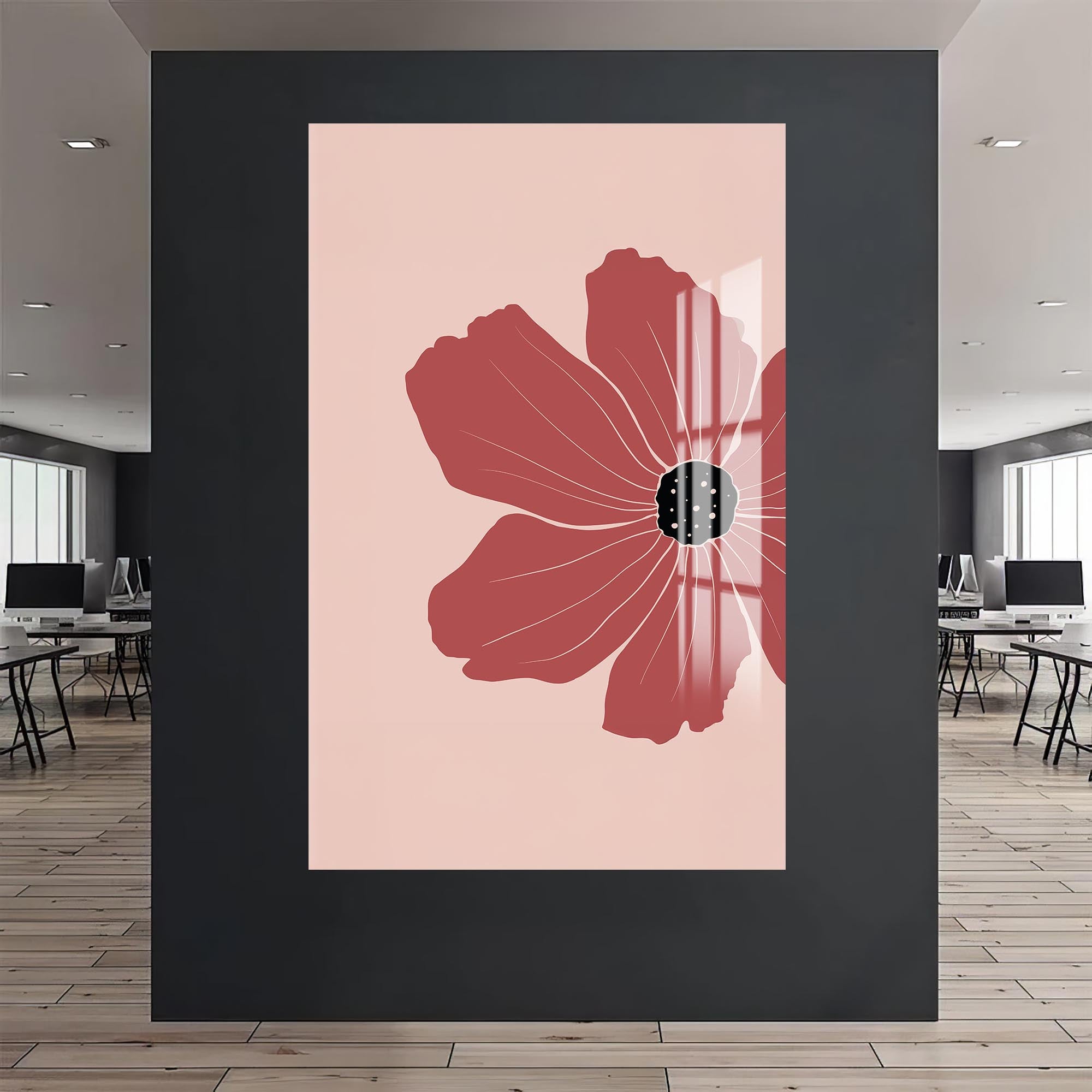 Rose Petal Focus– Bohemian Tempered Glass Wall Art