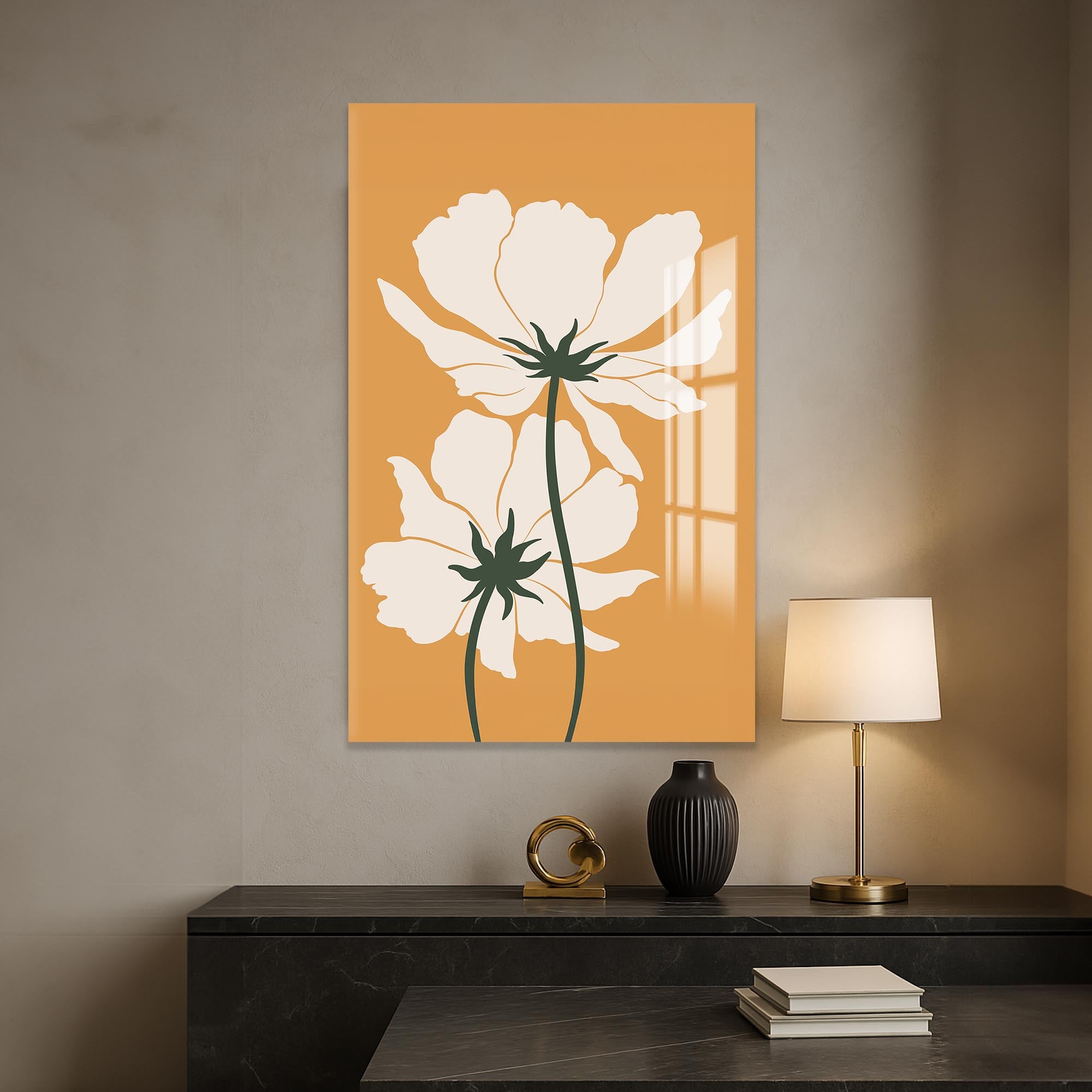 Artronauts Glass Print Golden Meadow Pair– Bohemian Tempered Glass Wall Art