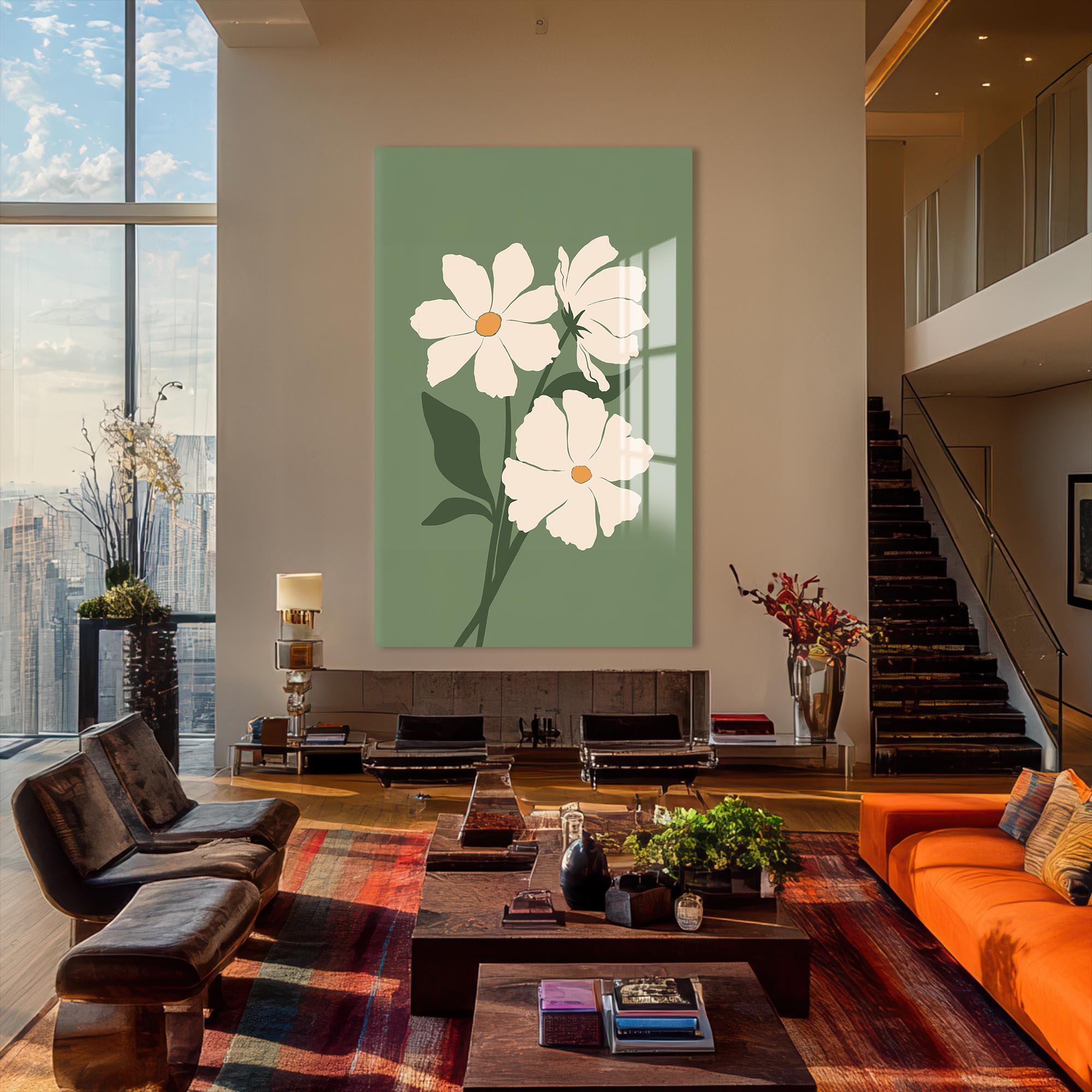 Wild Sage Flowers– Bohemian Tempered Glass Wall Art