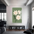 Artronauts Glass Print S | 72x46 cm | 28.3"x18.1" / White Wild Sage Flowers– Bohemian Tempered Glass Wall Art