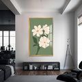 Artronauts Glass Print S | 72x46 cm | 28.3"x18.1" / Gold Wild Sage Flowers– Bohemian Tempered Glass Wall Art