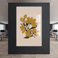 Artronauts Glass Print Amber Floral Lines– Bohemian Tempered Glass Wall Art