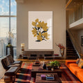 Artronauts Glass Print Amber Floral Lines– Bohemian Tempered Glass Wall Art