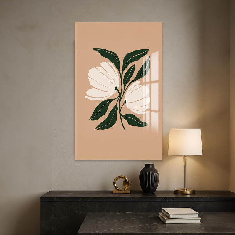 Artronauts Glass Print Twin Petal Balance– Bohemian Tempered Glass Wall Art