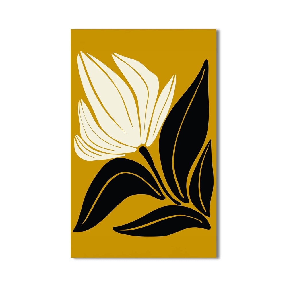 Artronauts Glass Print Golden Petal Silhouette– Bohemian Tempered Glass Wall Art
