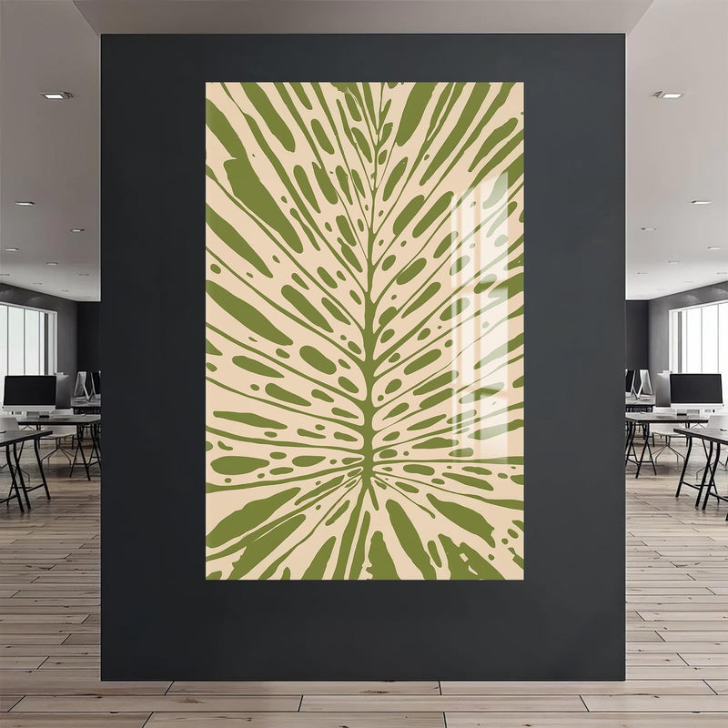Artronauts Glass Print Olive Palm Veins– Bohemian Tempered Glass Wall Art