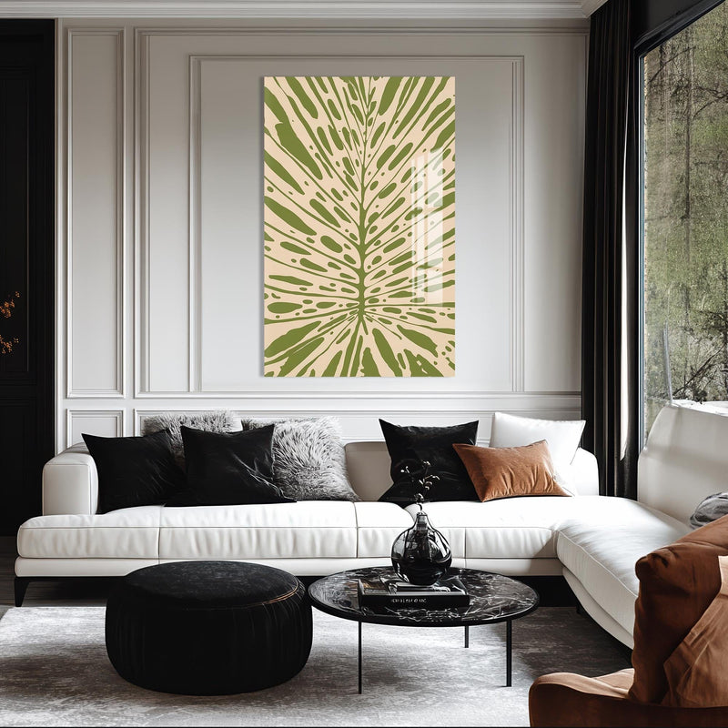 Artronauts Glass Print Olive Palm Veins– Bohemian Tempered Glass Wall Art
