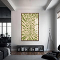 Artronauts Glass Print S | 72x46 cm | 28.3"x18.1" / Walnut Olive Palm Veins– Bohemian Tempered Glass Wall Art