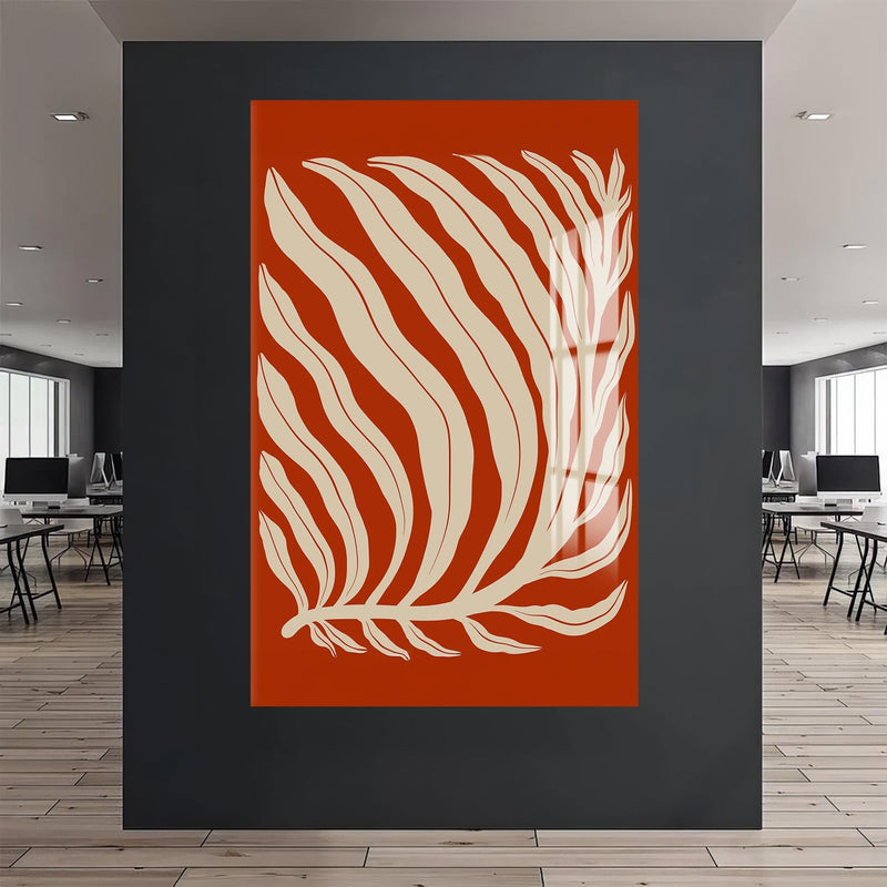 Artronauts Glass Print Rust Palm Flow– Bohemian Tempered Glass Wall Art