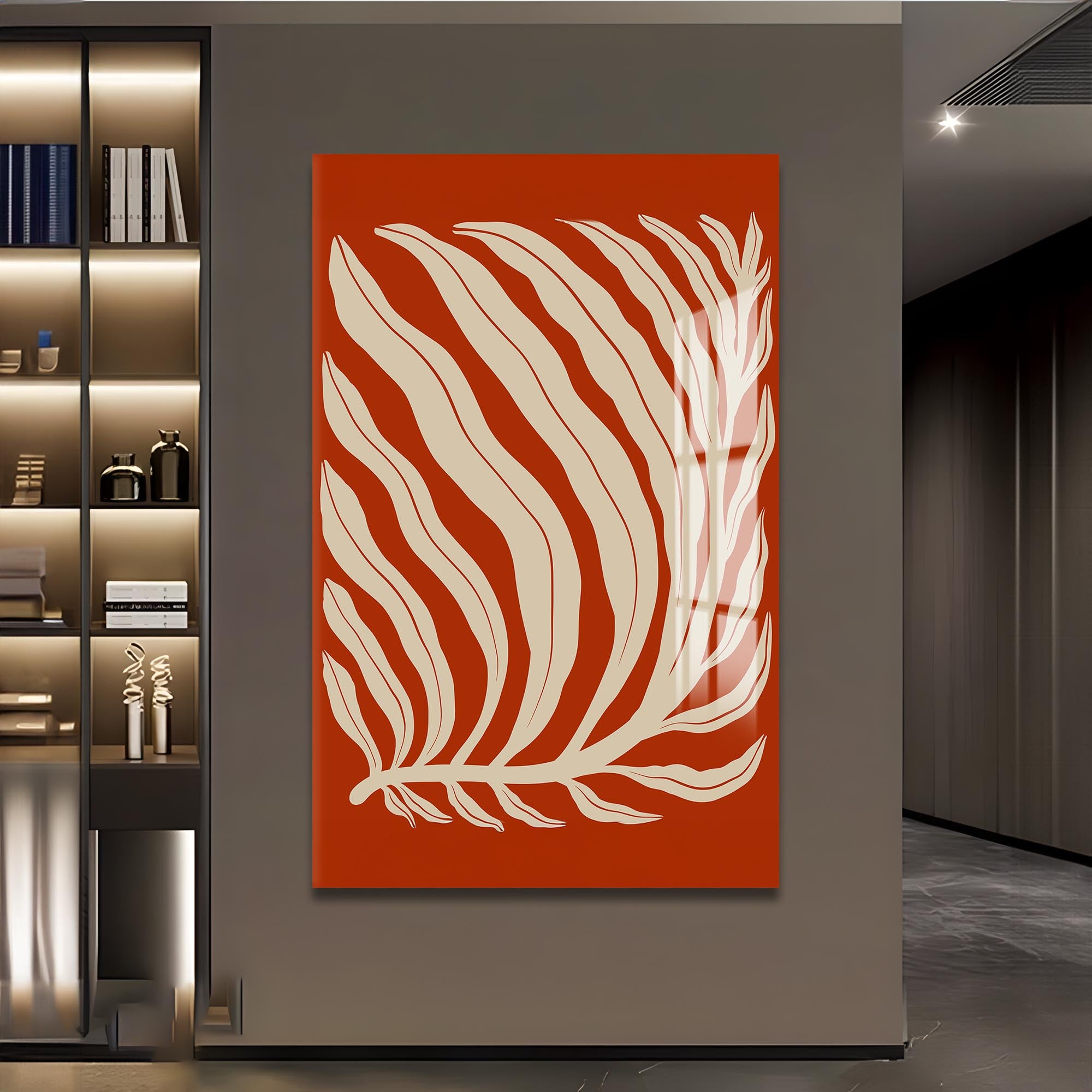 Artronauts Glass Print Rust Palm Flow– Bohemian Tempered Glass Wall Art