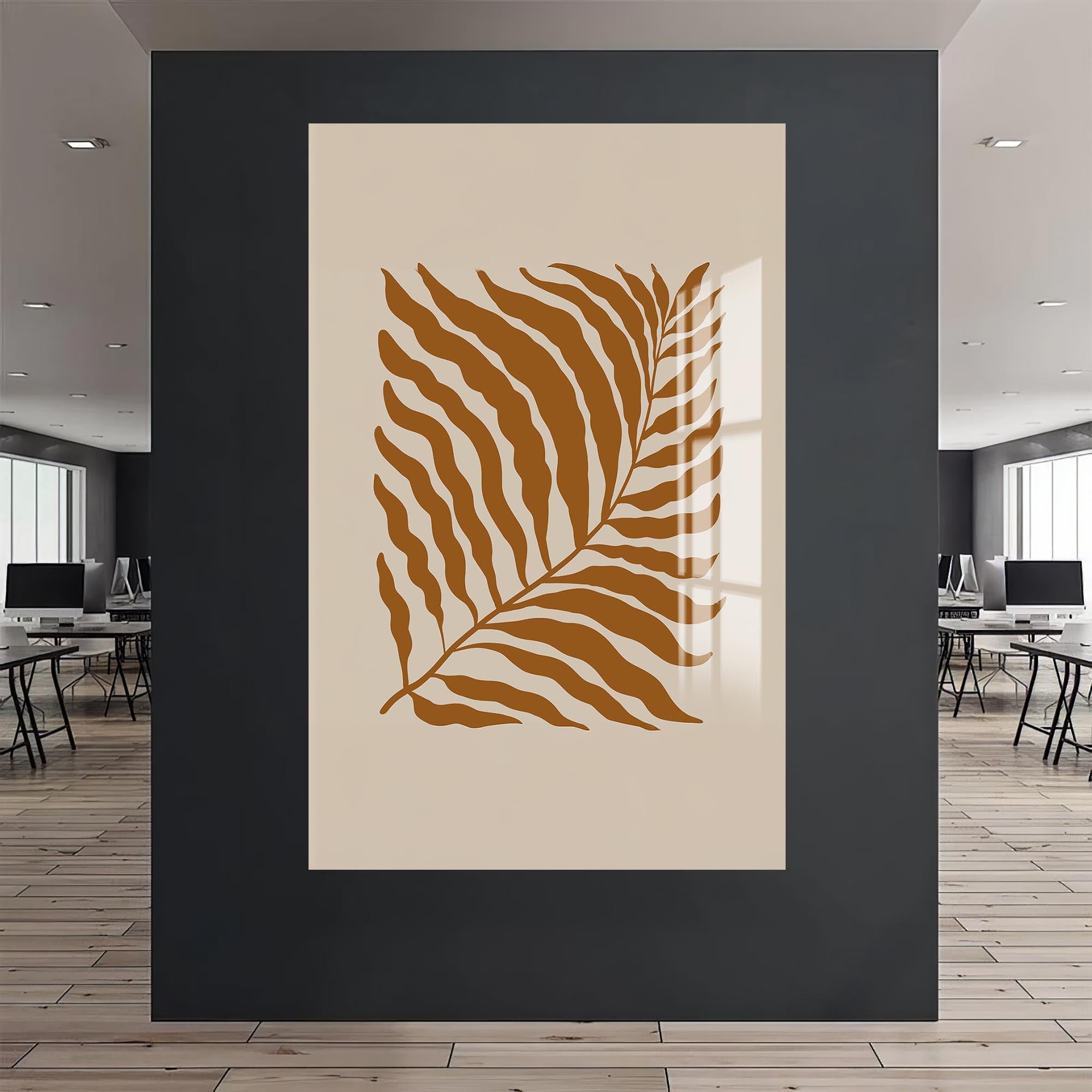 Artronauts Glass Print Sand Fern Silhouette– Bohemian Tempered Glass Wall Art