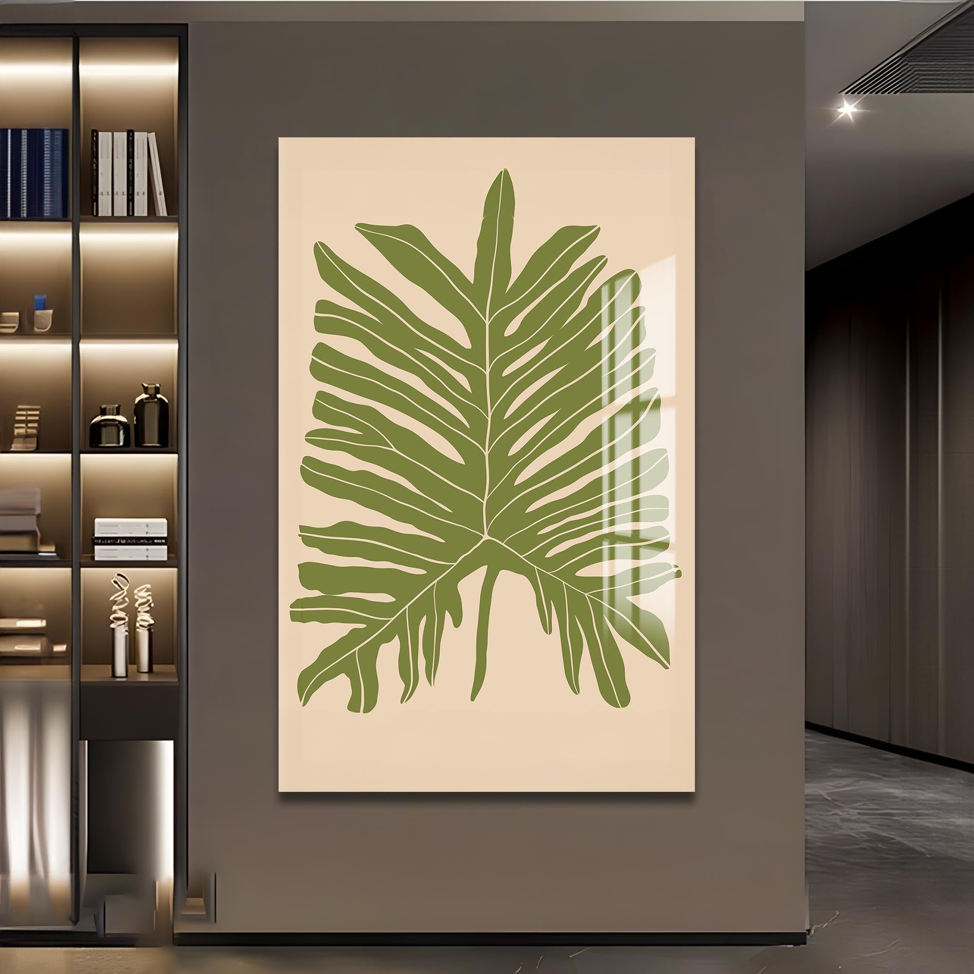 Artronauts Glass Print Green Fern Balance– Bohemian Tempered Glass Wall Art