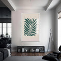 Artronauts Glass Print S | 72x46 cm | 28.3"x18.1" / White Teal Palm Grace– Bohemian Tempered Glass Wall Art