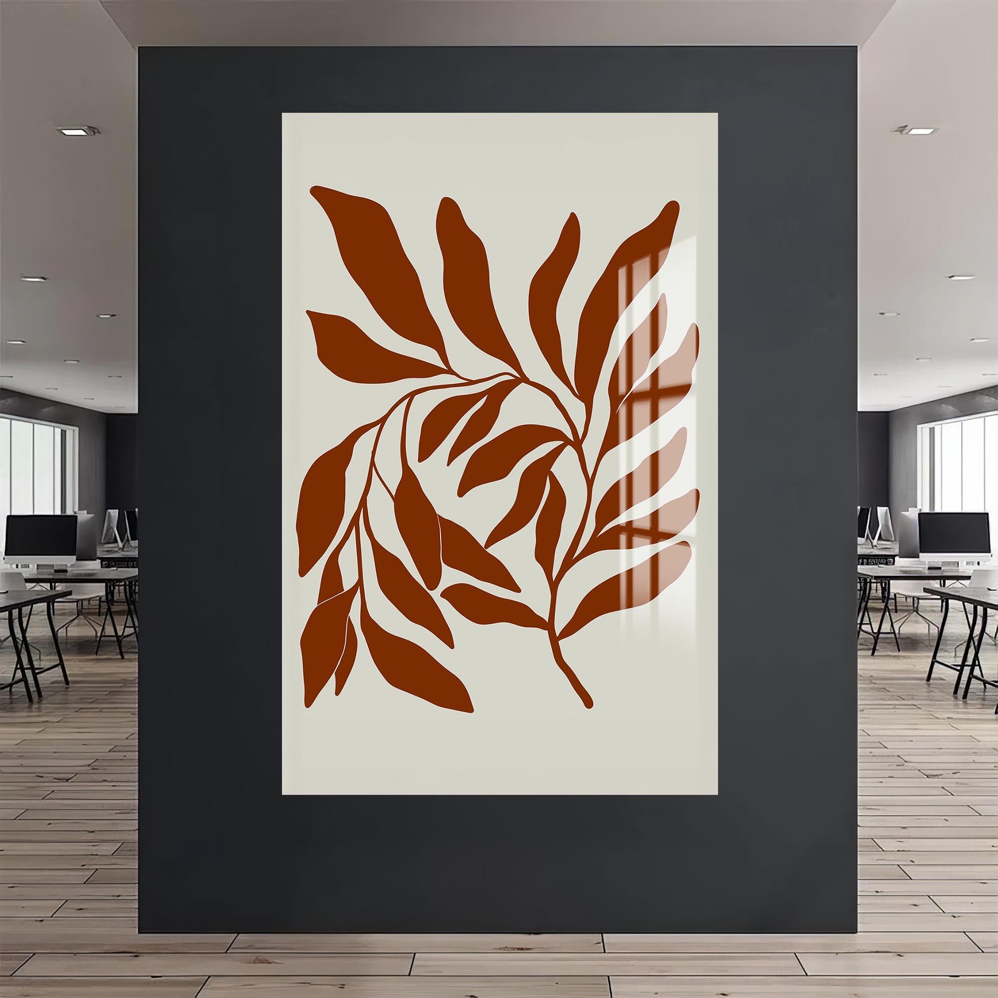 Terracotta Branches– Bohemian Tempered Glass Wall Art