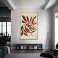 Artronauts Glass Print S | 72x46 cm | 28.3"x18.1" / Gold Terracotta Branches– Bohemian Tempered Glass Wall Art