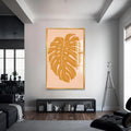 Artronauts Glass Print S | 72x46 cm | 28.3"x18.1" / Gold Golden Monstera– Bohemian Tempered Glass Wall Art