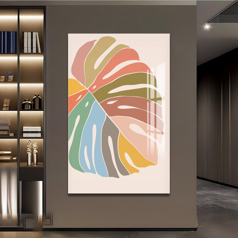 Artronauts Glass Print Multitone Monstera– Bohemian Tempered Glass Wall Art