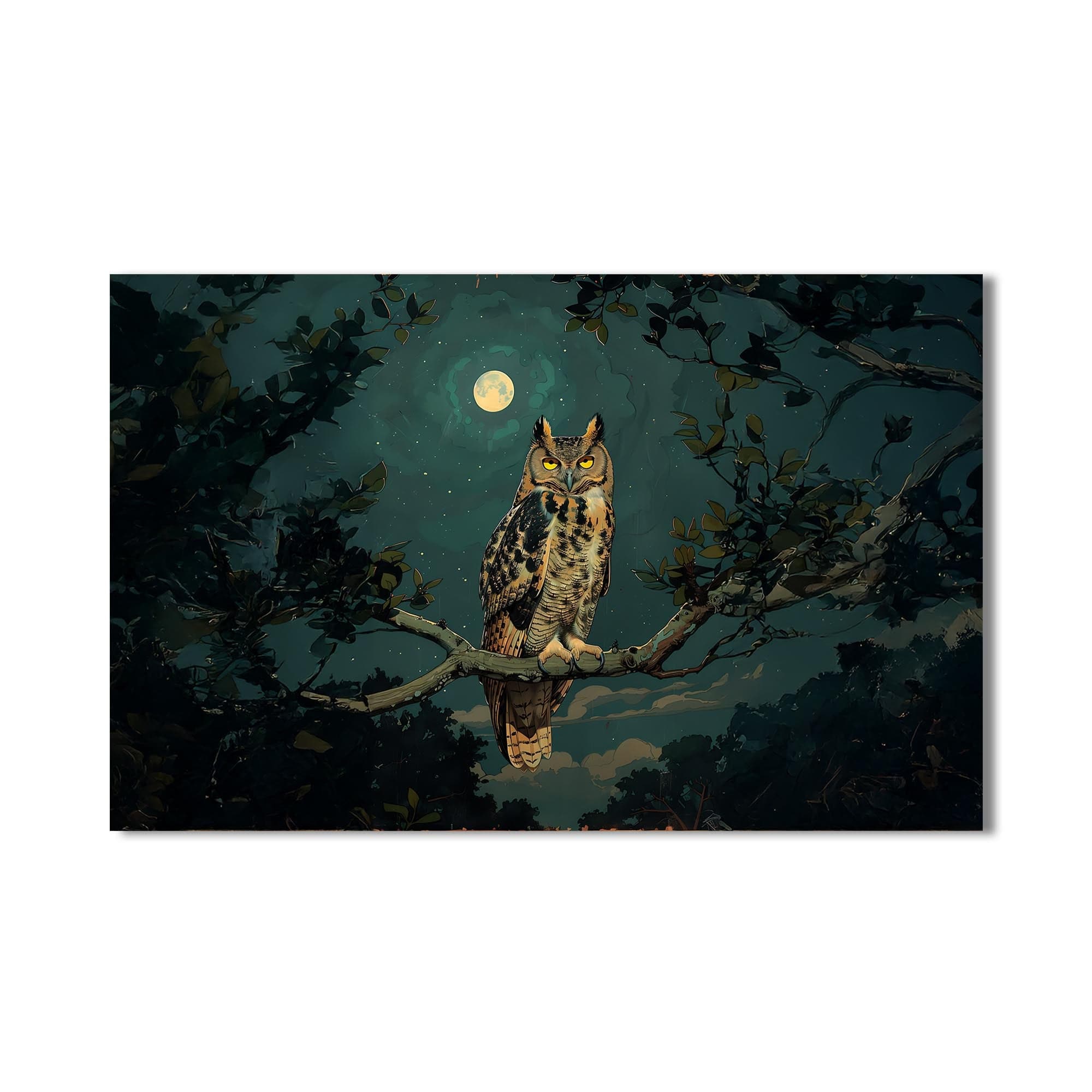Artronauts Glass Print Moonlit Owl – Animal Tempered Glass Wall Art