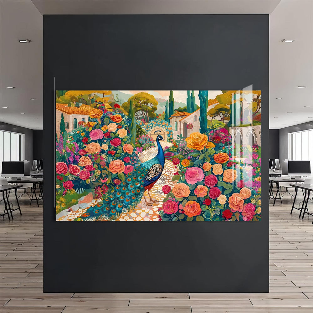 Artronauts Glass Print Garden Peacock – Animal Tempered Glass Wall Art
