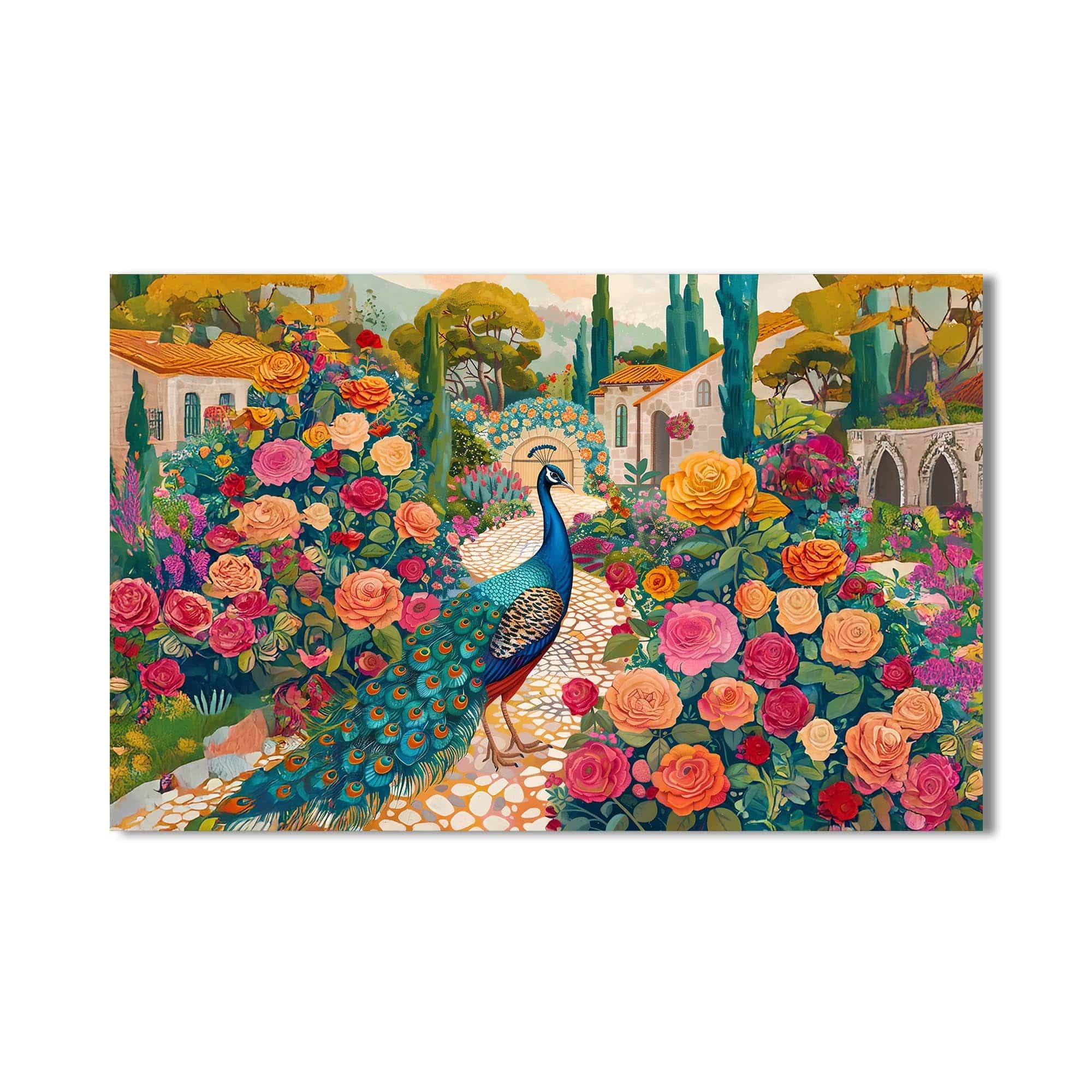 Artronauts Glass Print Garden Peacock – Animal Tempered Glass Wall Art