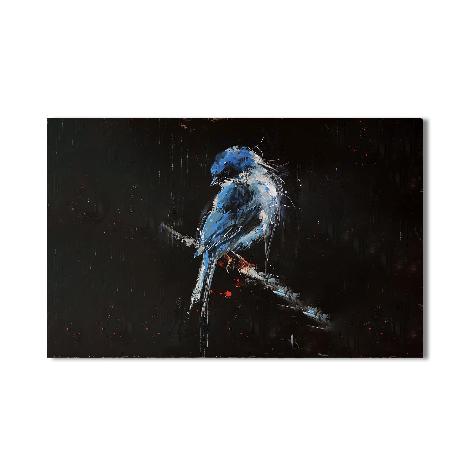 Artronauts Glass Print Blue Abstract Bird – Animal Tempered Glass Wall Art