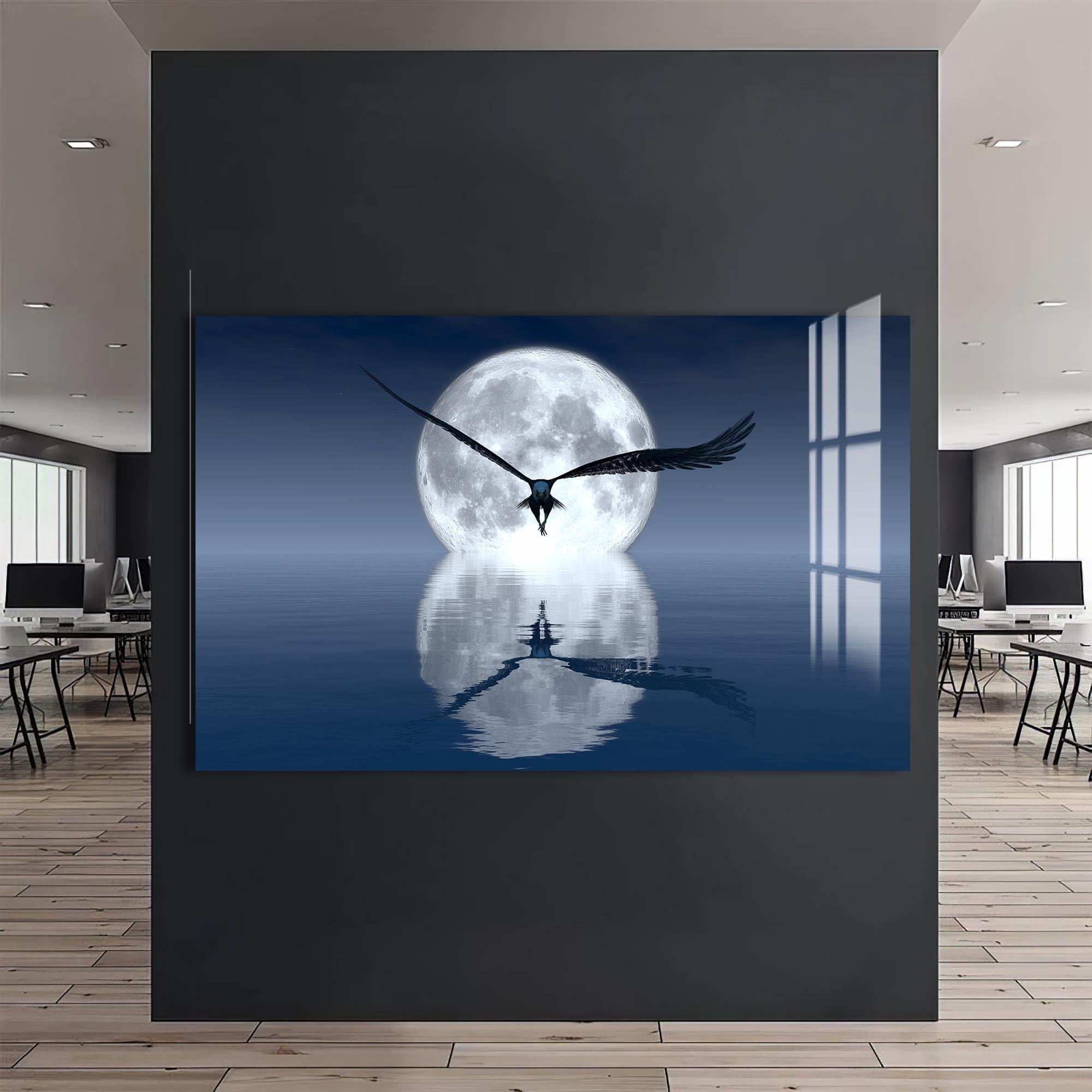Artronauts Glass Print Moon Flight – Animal Tempered Glass Wall Art