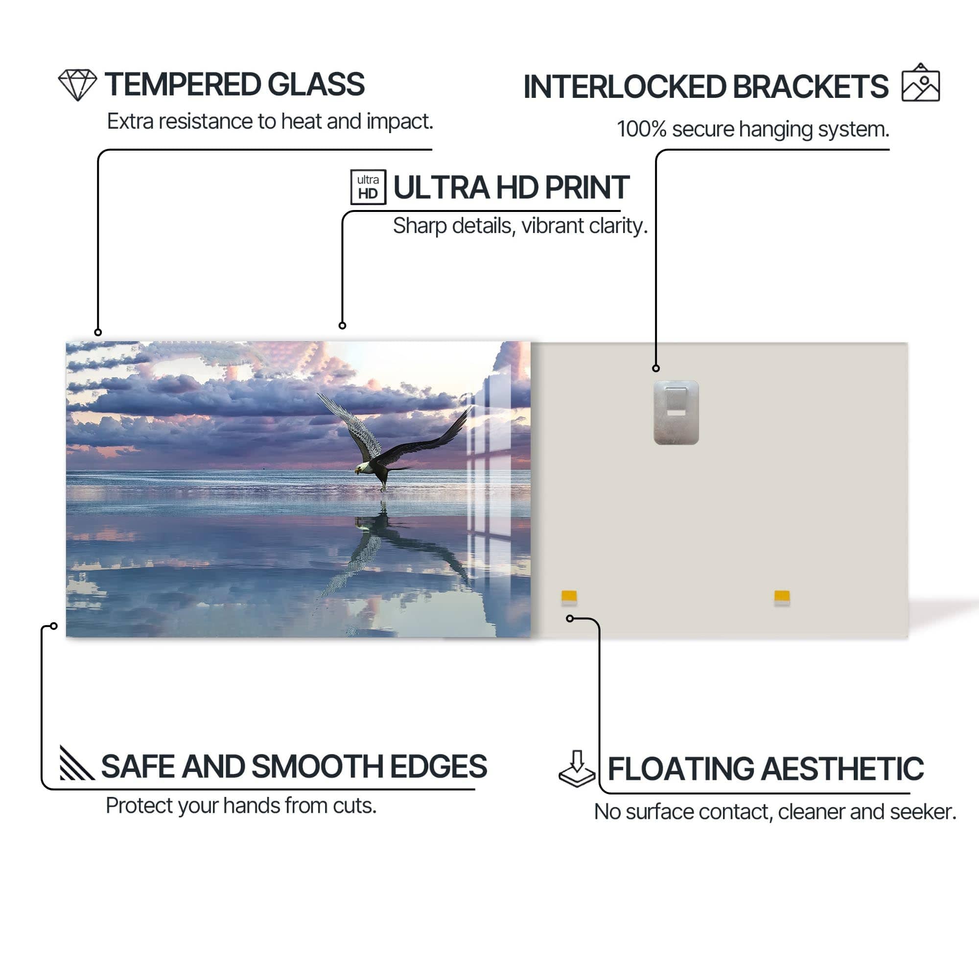 Artronauts Glass Print Sunset Flight – Animal Tempered Glass Wall Art