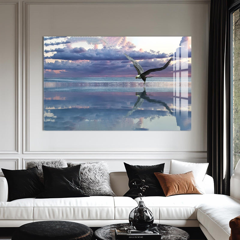 Artronauts Glass Print Sunset Flight – Animal Tempered Glass Wall Art