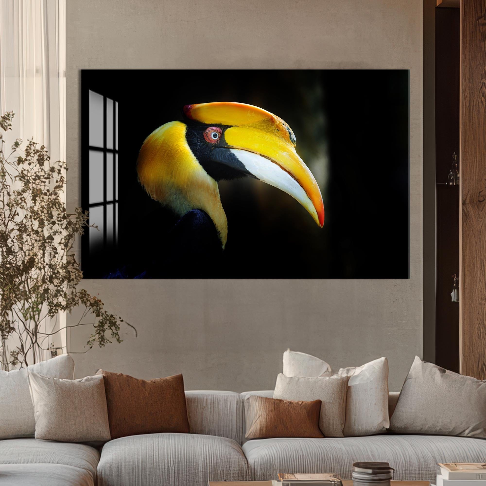 Artronauts Glass Print Yellow Hornbill Portrait – Animal Tempered Glass Wall Art