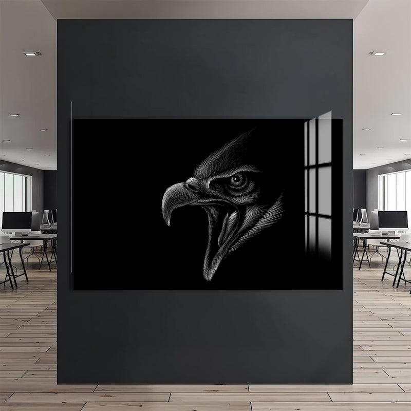 Artronauts Glass Print Screaming Eagle Sketch – Animal Tempered Glass Wall Art