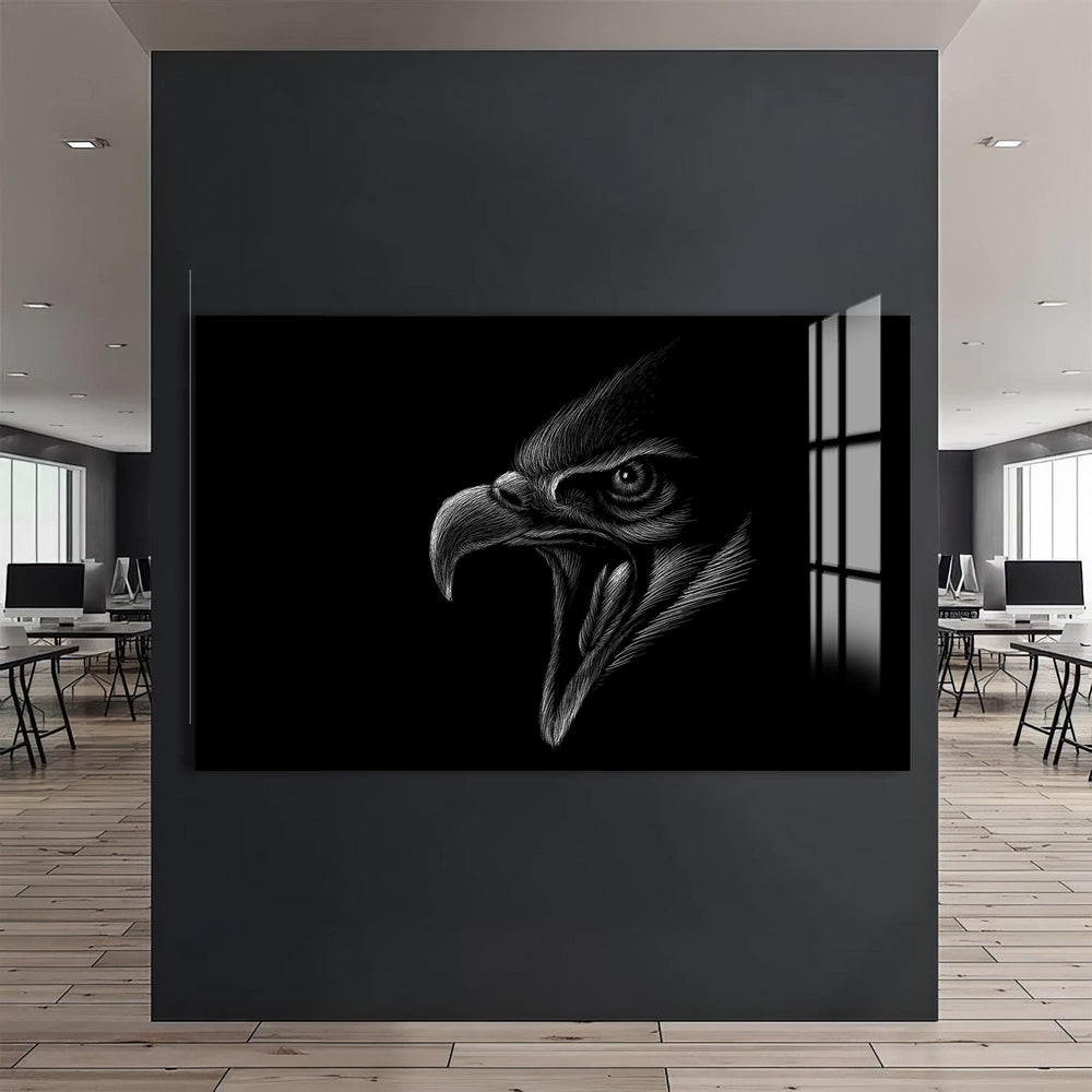 Artronauts Glass Print Screaming Eagle Sketch – Animal Tempered Glass Wall Art