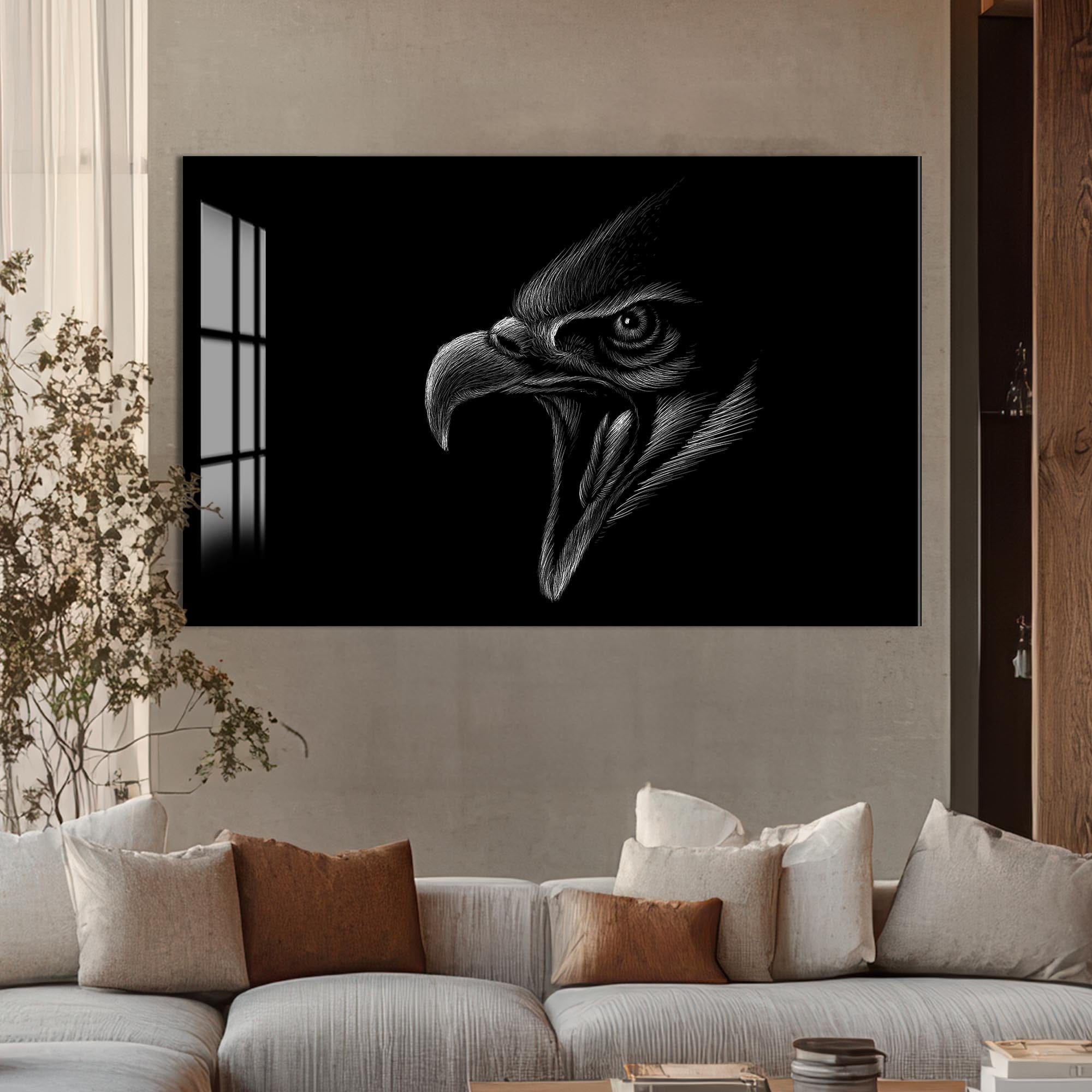 Artronauts Glass Print Screaming Eagle Sketch – Animal Tempered Glass Wall Art