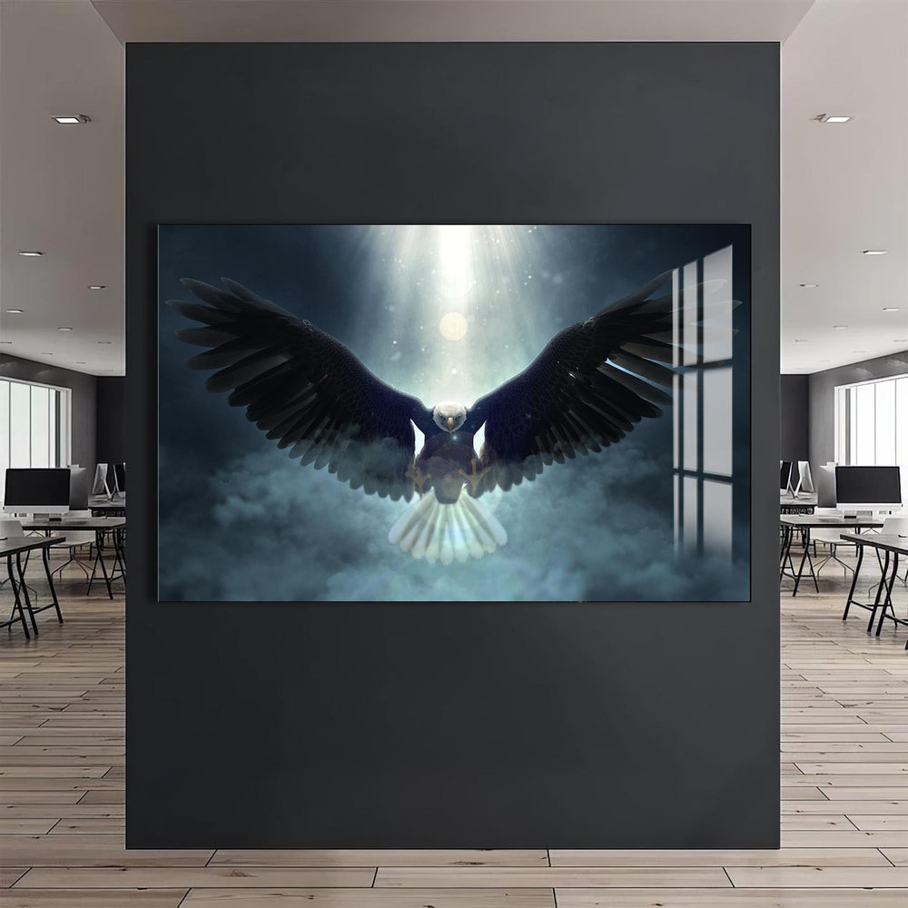 Artronauts Glass Print Eagle in Divine Light – Animal Tempered Glass Wall Art