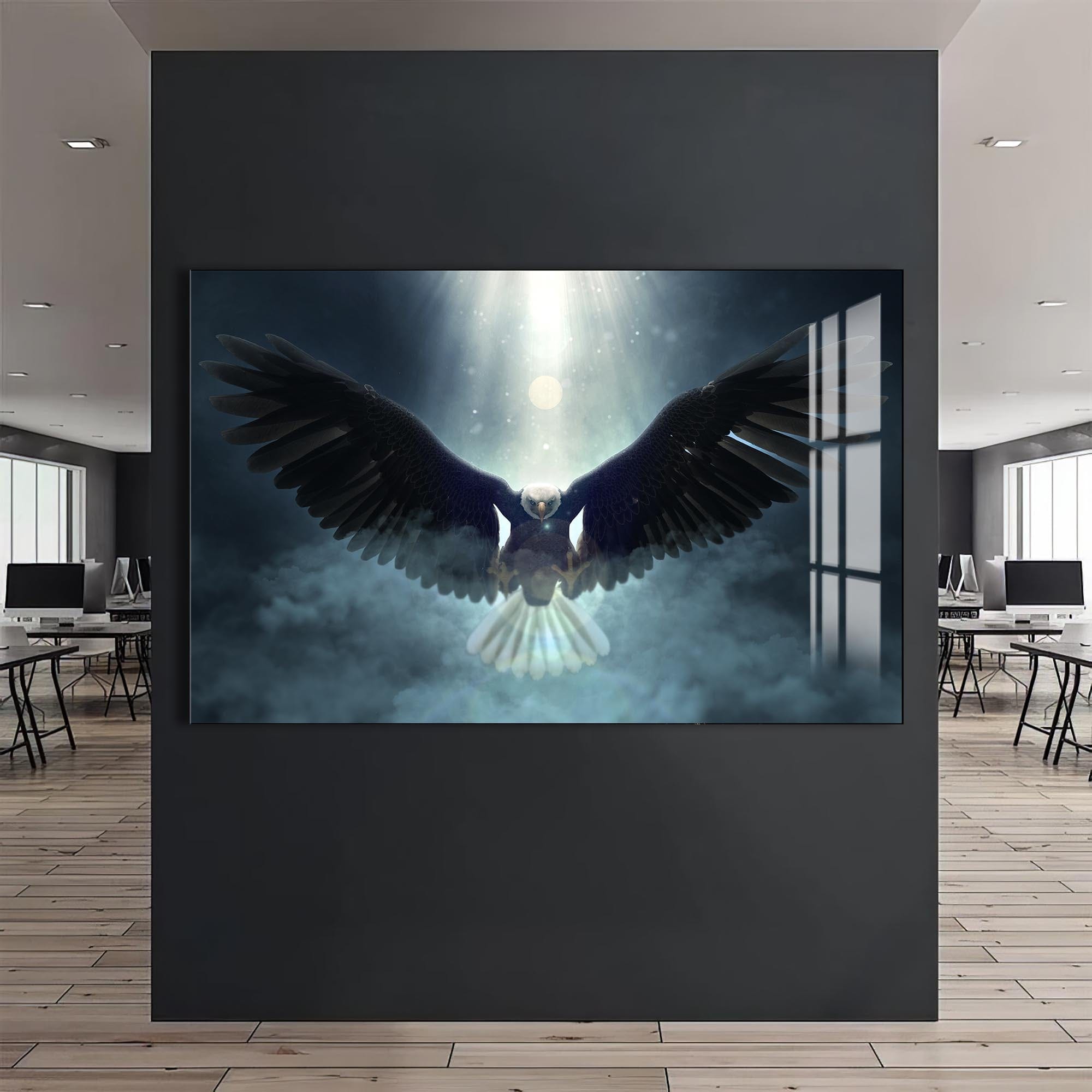 Artronauts Glass Print Eagle in Divine Light – Animal Tempered Glass Wall Art