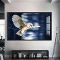Artronauts Glass Print S | 72x46 cm | 28.3"x18.1" / Black Owl in the Midnight Forest – Animal Tempered Glass Wall Art
