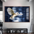 Artronauts Glass Print S | 72x46 cm | 28.3"x18.1" / Walnut Owl in the Midnight Forest – Animal Tempered Glass Wall Art