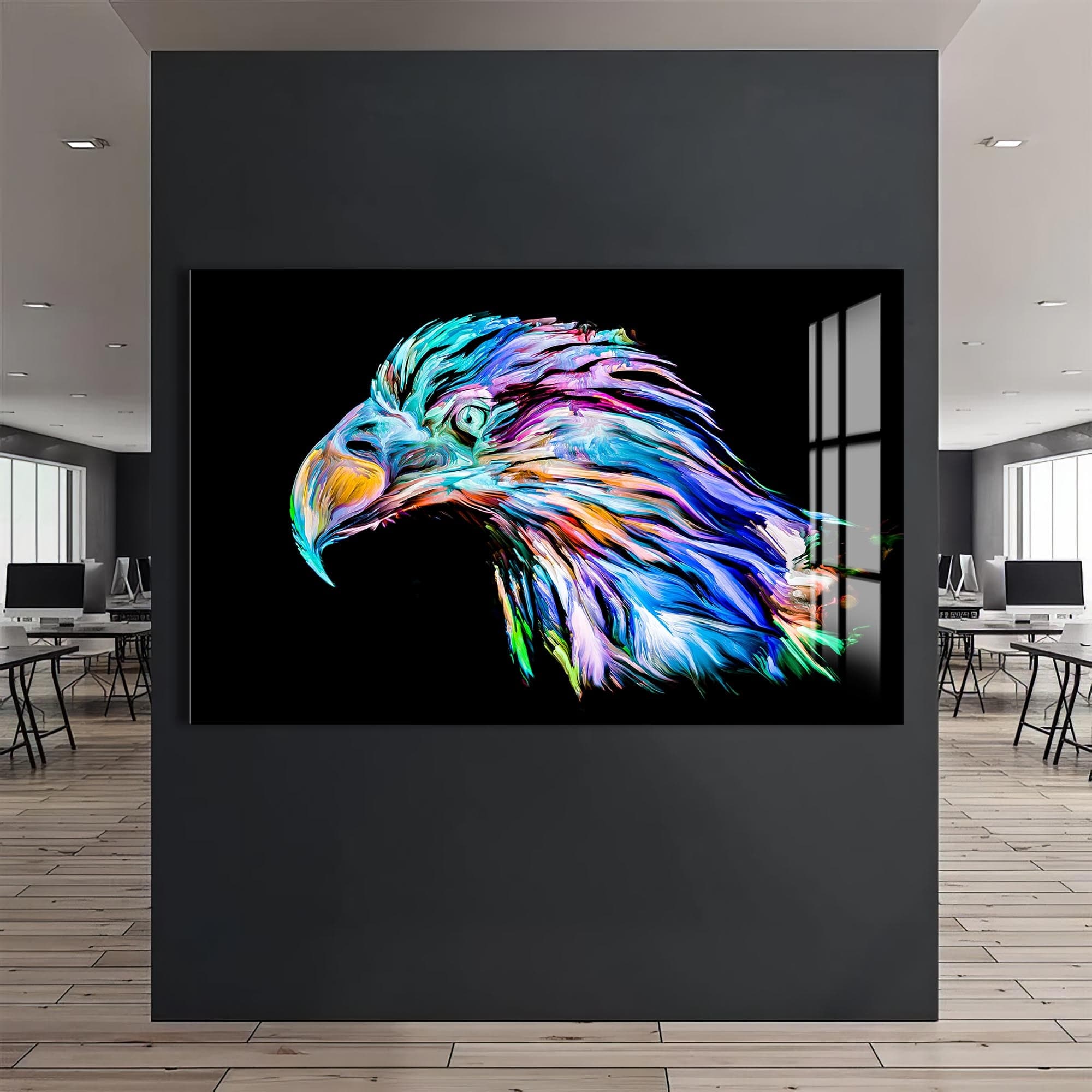 Artronauts Glass Print Colour Splash Eagle Portrait – Animal Tempered Glass Wall Art