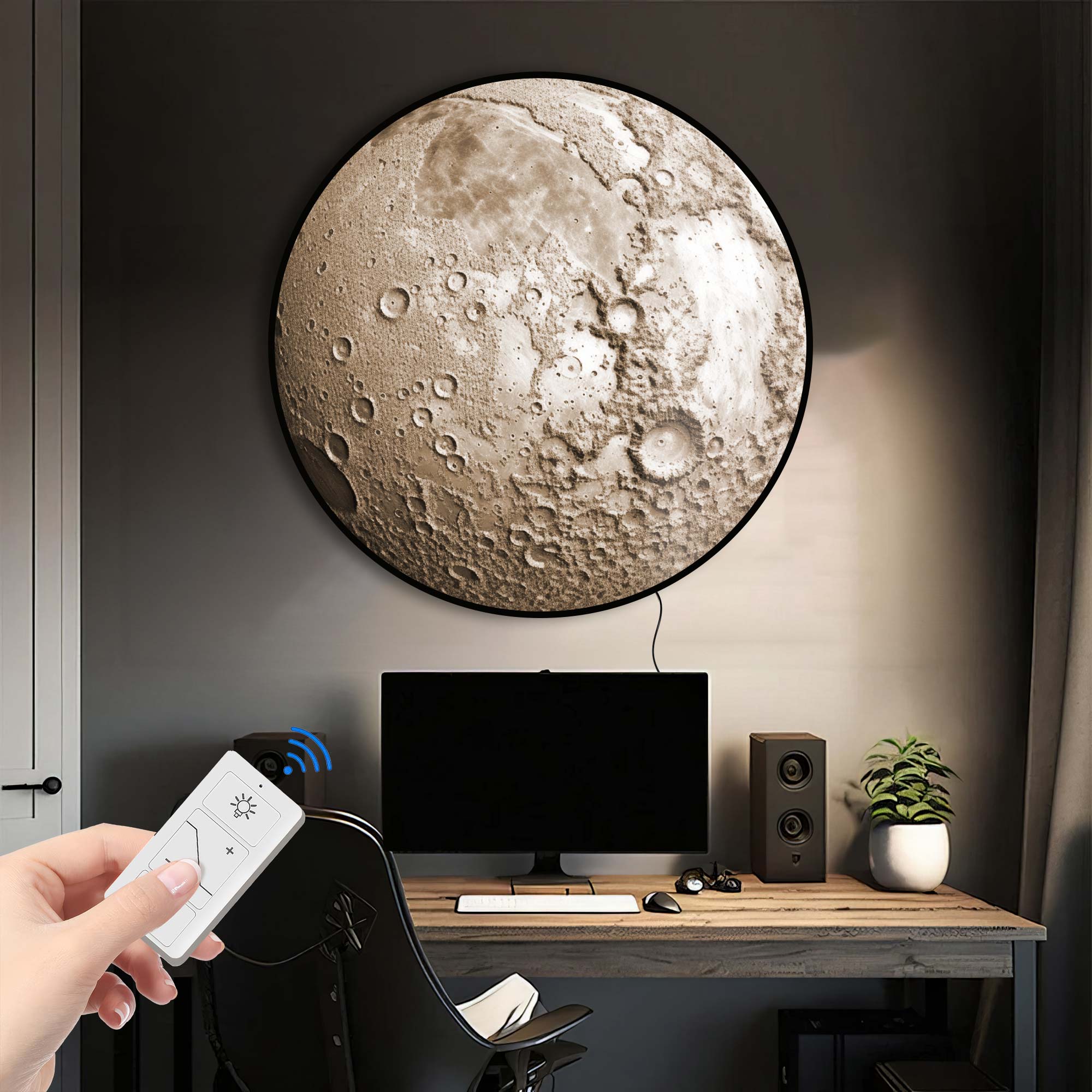 The Moon - Backlit Tempered Glass Wall Art