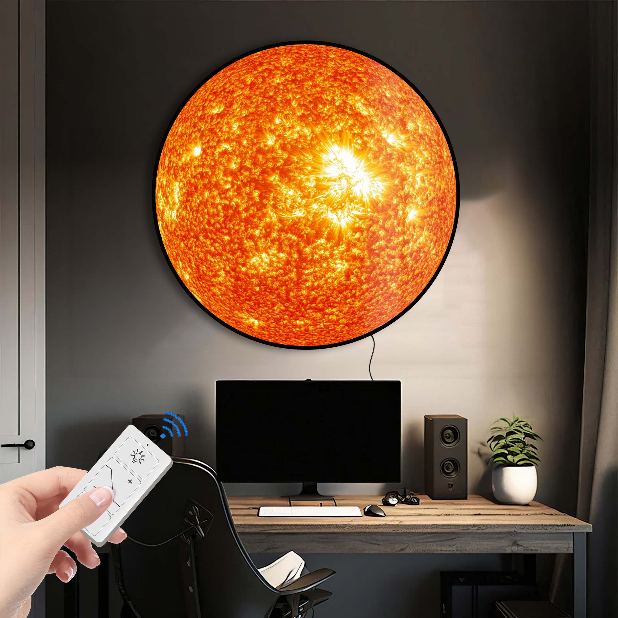 The Sun - Backlit Tempered Glass Wall Art