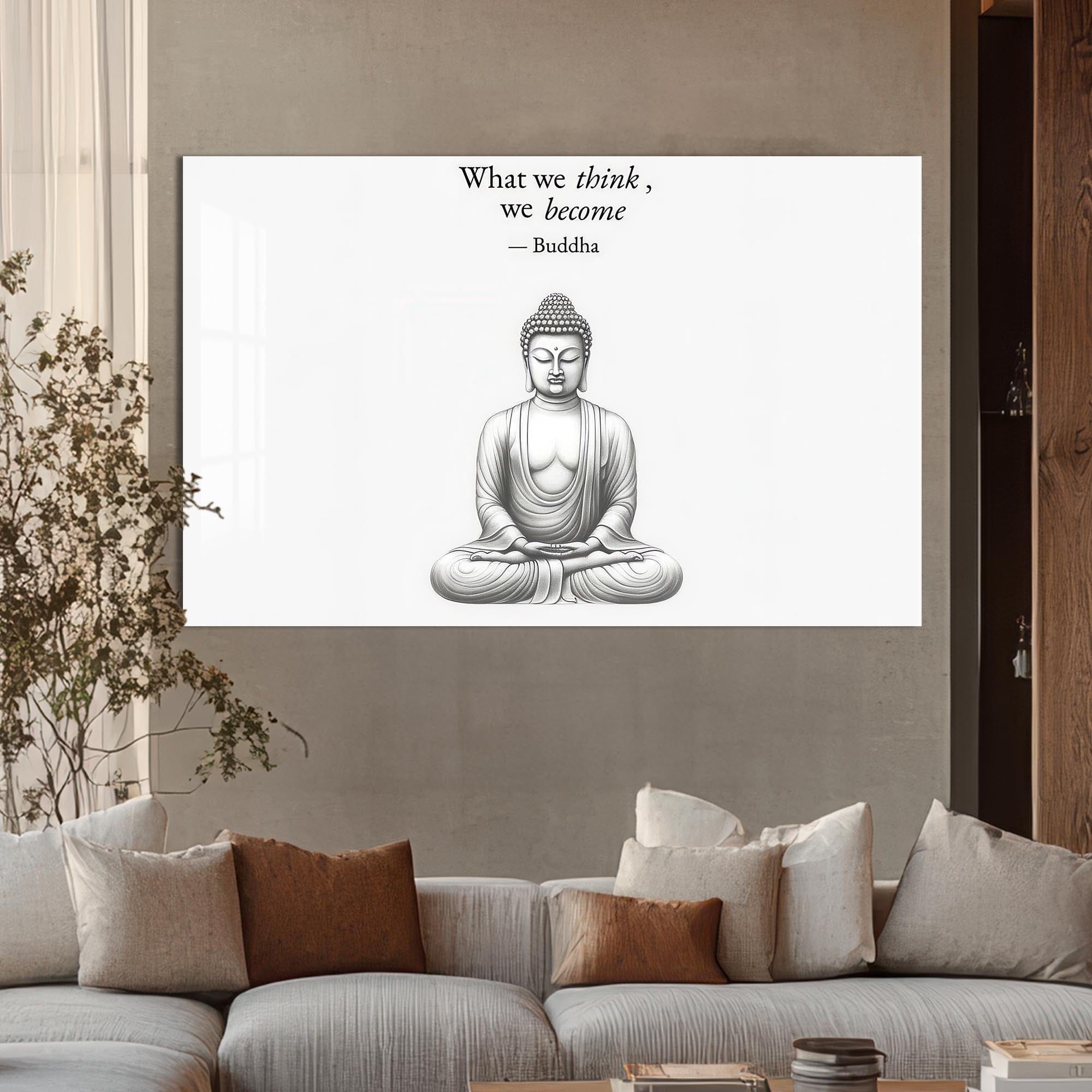 Artronauts Glass Print Mindful Silence- Buddhism Tempered Glass Wall Art