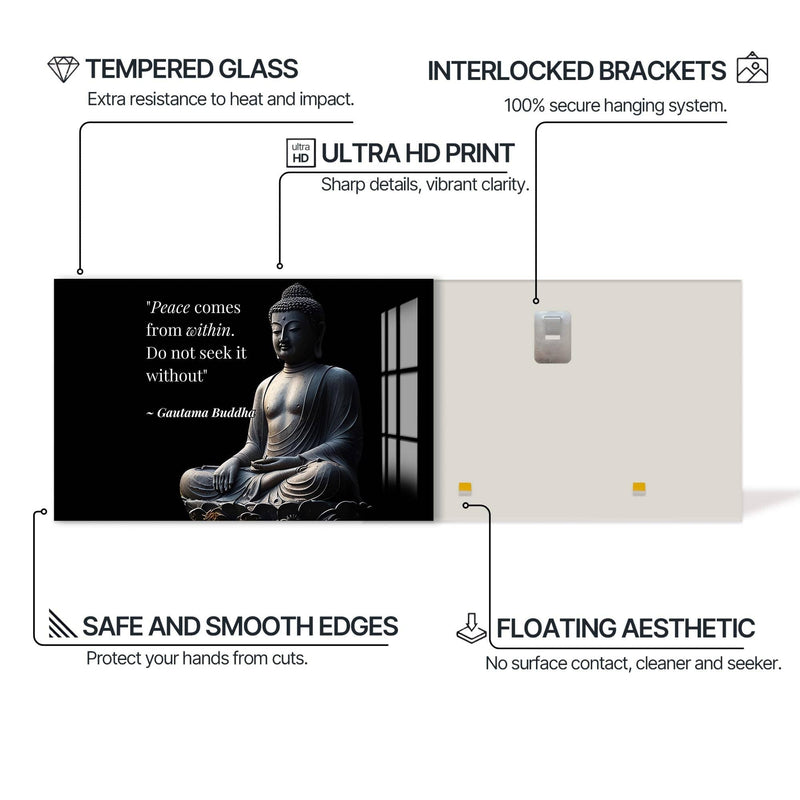 Artronauts Glass Print Inner Peace- Buddhism Tempered Glass Wall Art