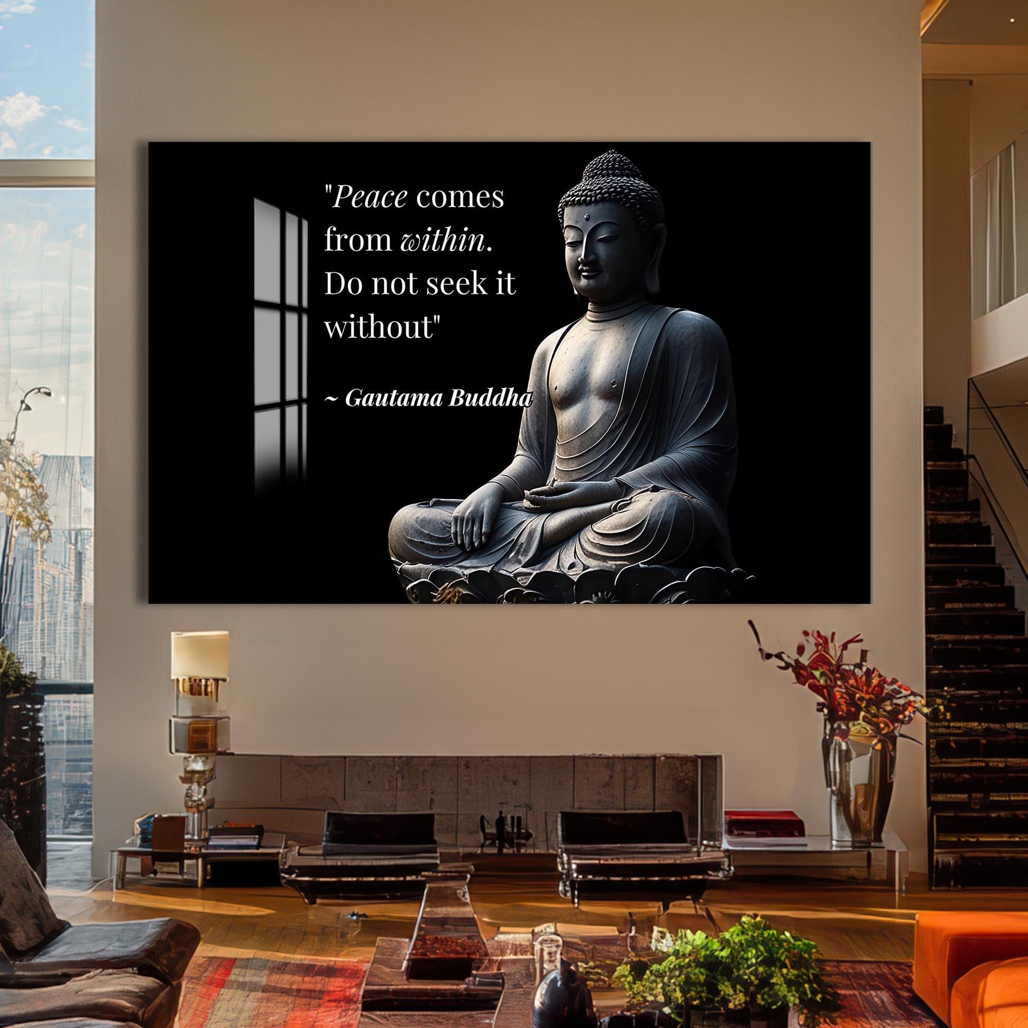 Artronauts Glass Print Inner Peace- Buddhism Tempered Glass Wall Art